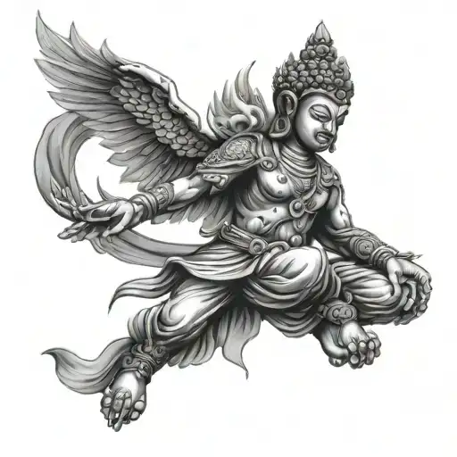 Flying Garuda Buddha Infront