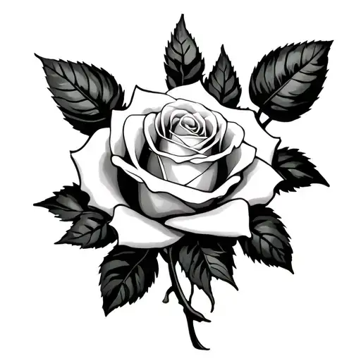 White Rose And Gravestones