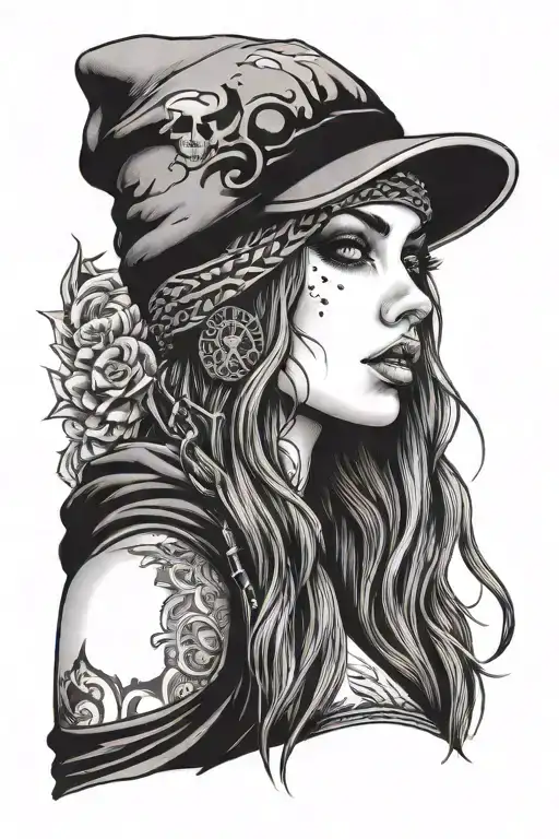 Hot Goth Girl In Beanie