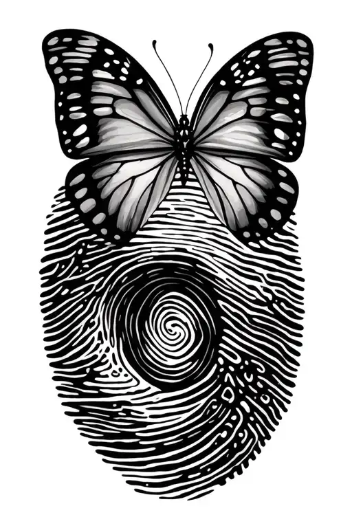 Finger Print And Butterfly