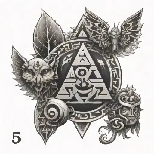 The Number 3 And 5 But With The Three Nature Themed And The Five Legend Of Zelda Themed