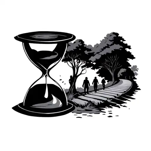 Hourglass With Family Walk Way Winding