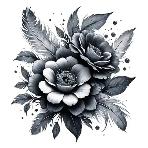 Gemini Flowers And Feather