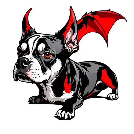 Red And Black Demon Dog