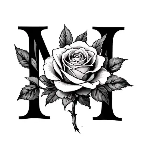 A Rose And The Letter M Joined Together