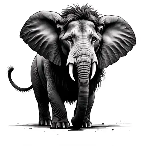 Elephant Lion Standing