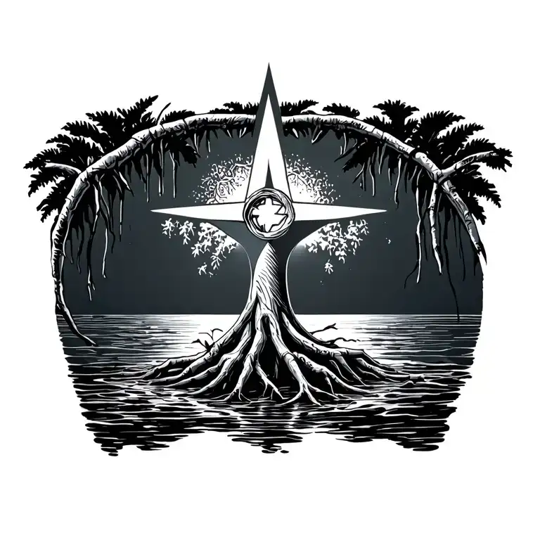 Mangrove Tree Incorporating A Nautical Star