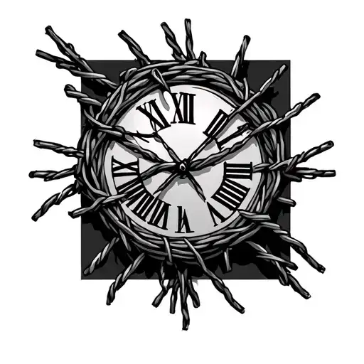 Roman Numeral And Barb Wire Wrapped