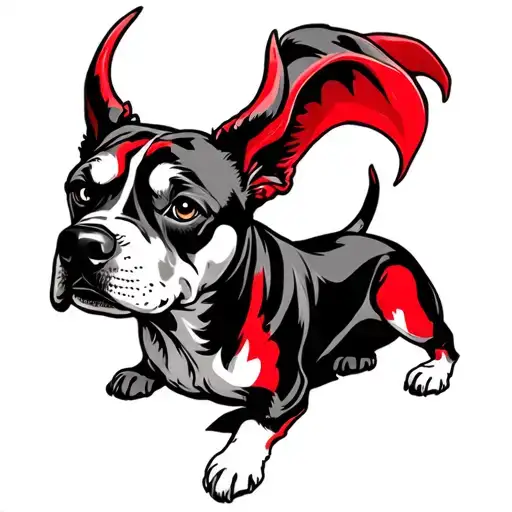 Red And Black Demon Hound Dog