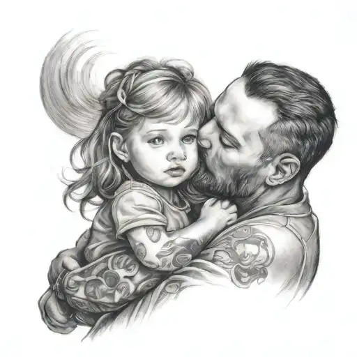 The Little Girl In Daddy's Arms