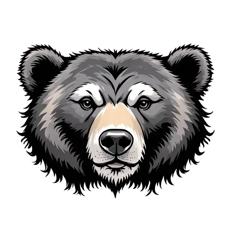 Bear Head Chest Tattoo Design
