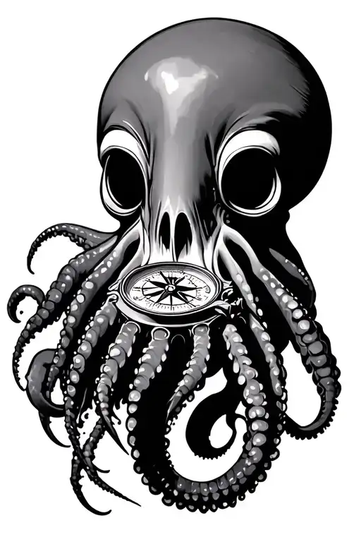 Squid Holding Compass Arm Band