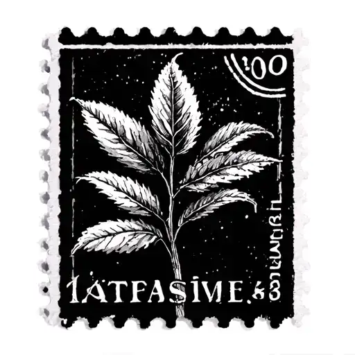 Plant On Postage Stamp