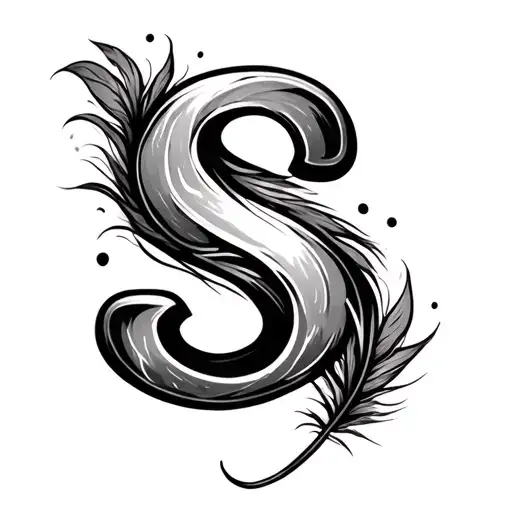 Cursive S With A Feather To The Right