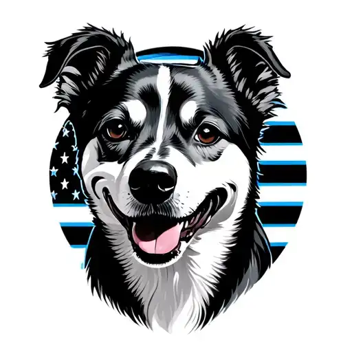 Blue Line Flag Dog