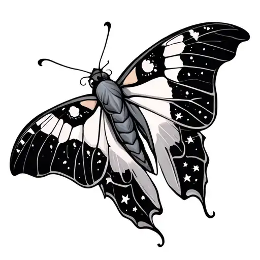 Luna Moth With Stars