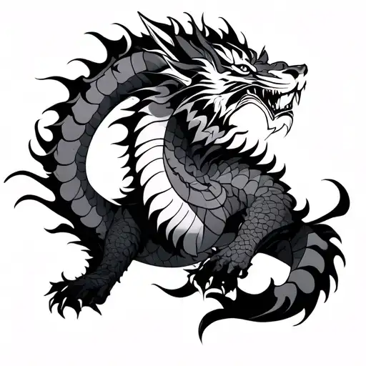 Irezumi Geish Dragon Tigre Samurai