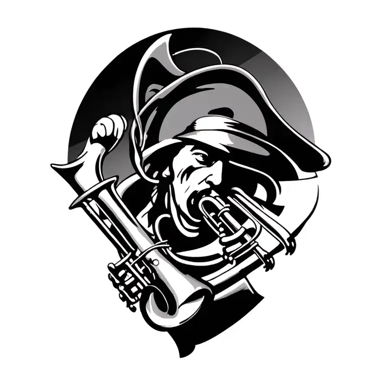 Marching Band Playing Instruments