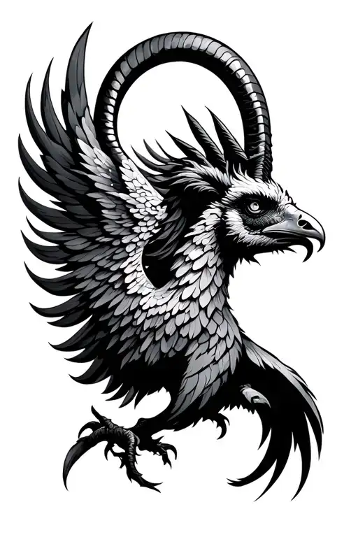 Capricorn Symbol With Pheonix Rising