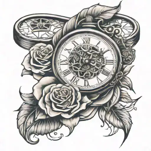 Geometric Melting Pocket Watch Rose Arm Sleeve