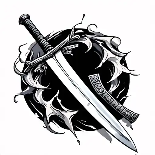 Samurai Sword With Broken Hilt