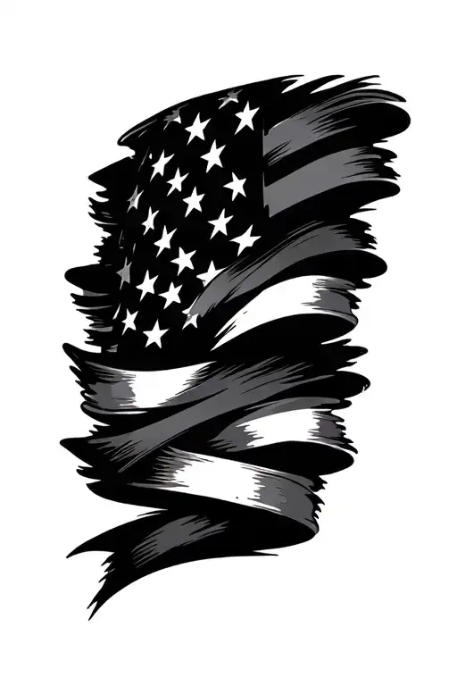 Waving American Flag Downward Spiral