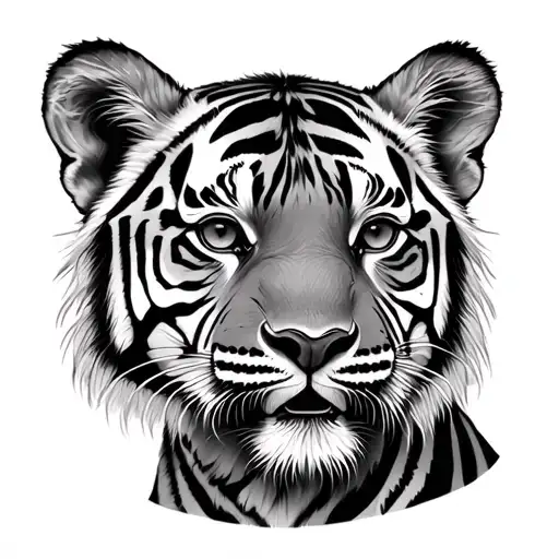 Tiger Cub In Mandela Design With Elements