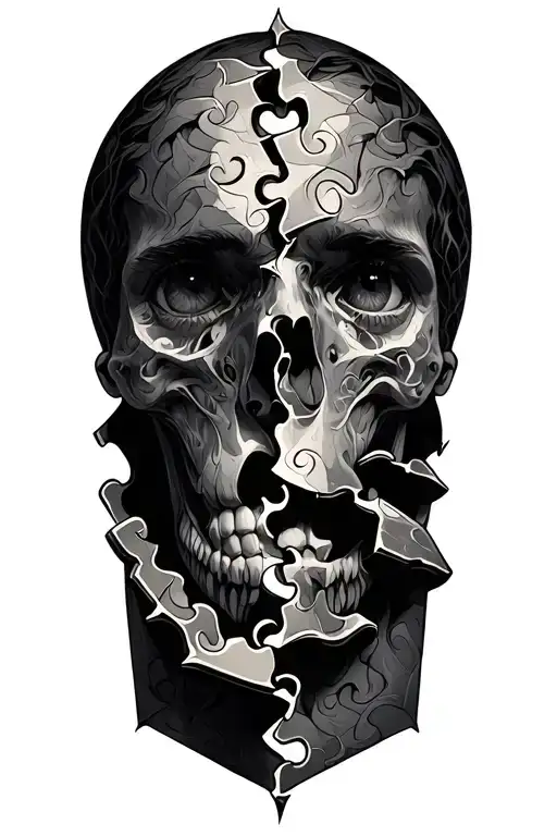 Puzzle Falling Apart From The Shoulder Down To Elbow