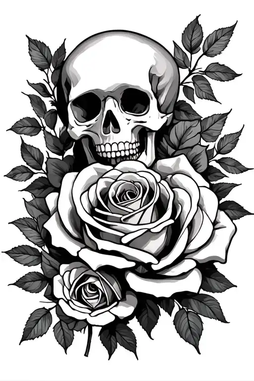 Skeleton Painting Roses