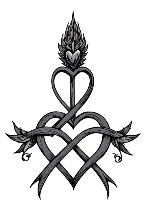 Zodiac Sign Sagittarius Bow Infinity Symbol With Heart