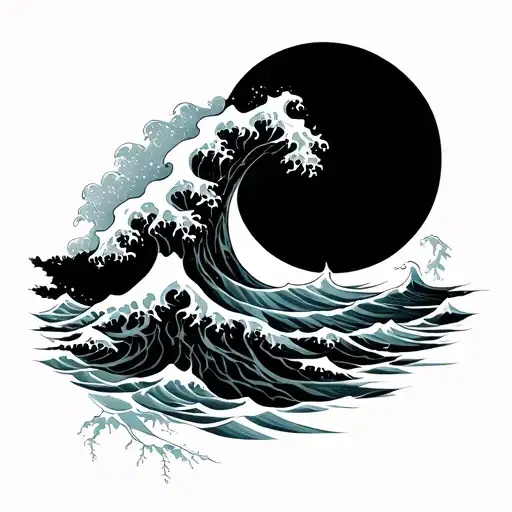 Roots Turning Into Ocean Waves Forming