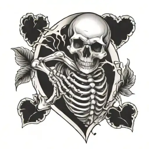Skeleton Ripping A Heart In Half