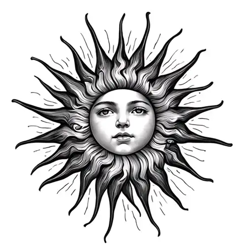 3 Kids Names Intertwined With A Sun