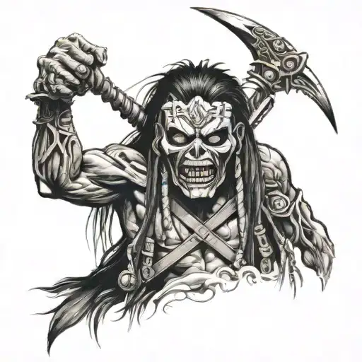 Iron Maiden Eddie With Native American