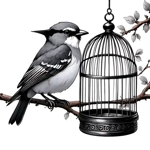 Bird And Bird Cage