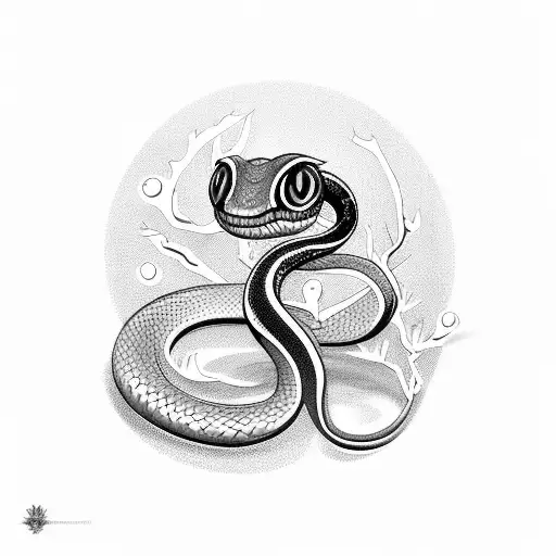 Small Black Snake With Red Eyes