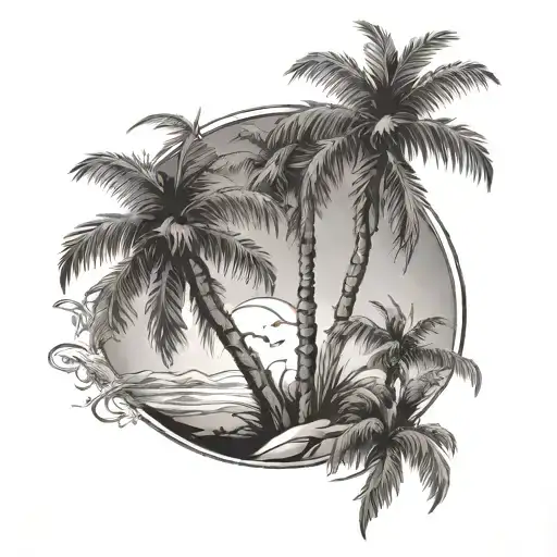 Palm Tree And Arabic