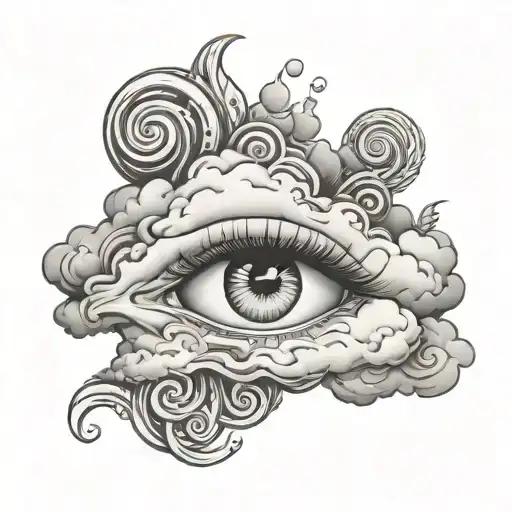 I Want A Tattoo With Eyes And The Number 84 On A Cloud