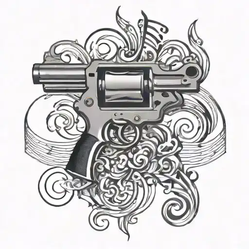 Revolver Shooting Music Notes