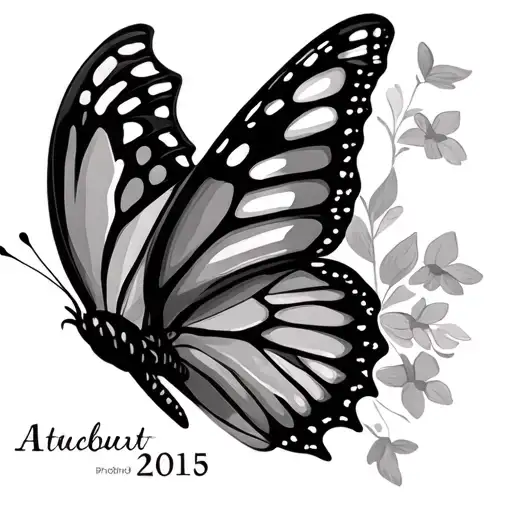 Birth Date Tattoo And Small Butterfly