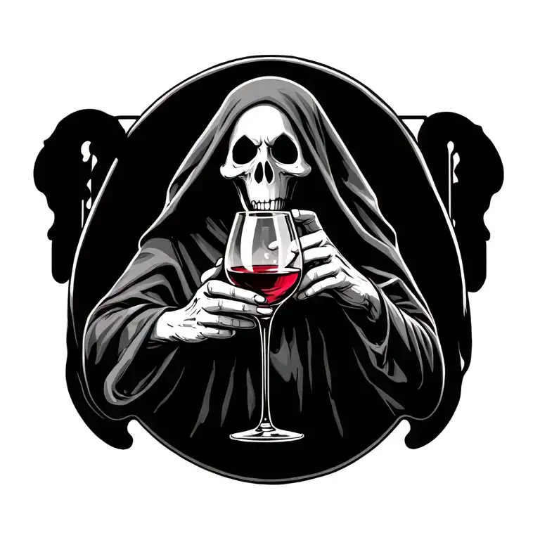 Ghost Holding A Wine Glass Filled