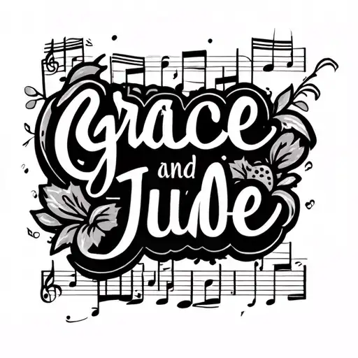 The Names Grace And Jude With Music Notes