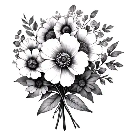 Small Flower Bouquet With Birth Flowers Of August January February September July