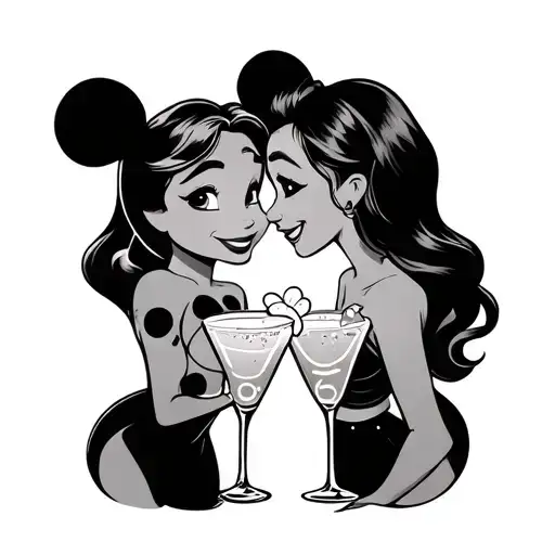 Best Friend Tattoo With Margaritas And Disney