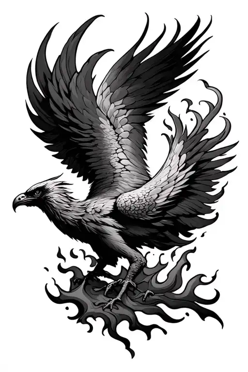 Phoenix Bursting Out Of Flames