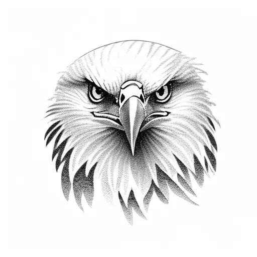 Eagle Sitting On Branch With Flowers