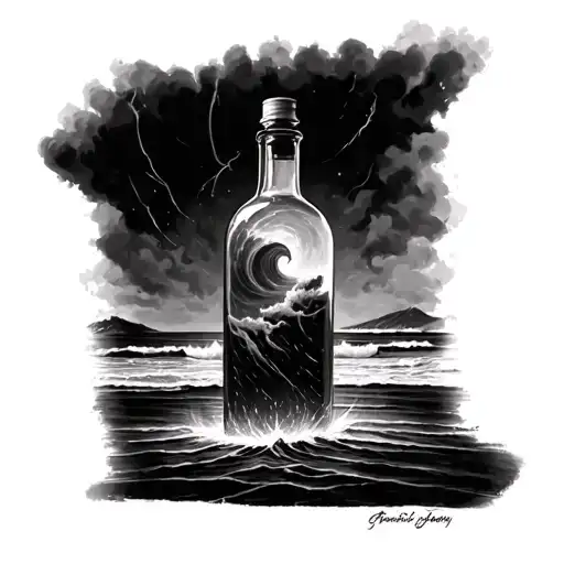 Storm In A Bottle On The Beach
