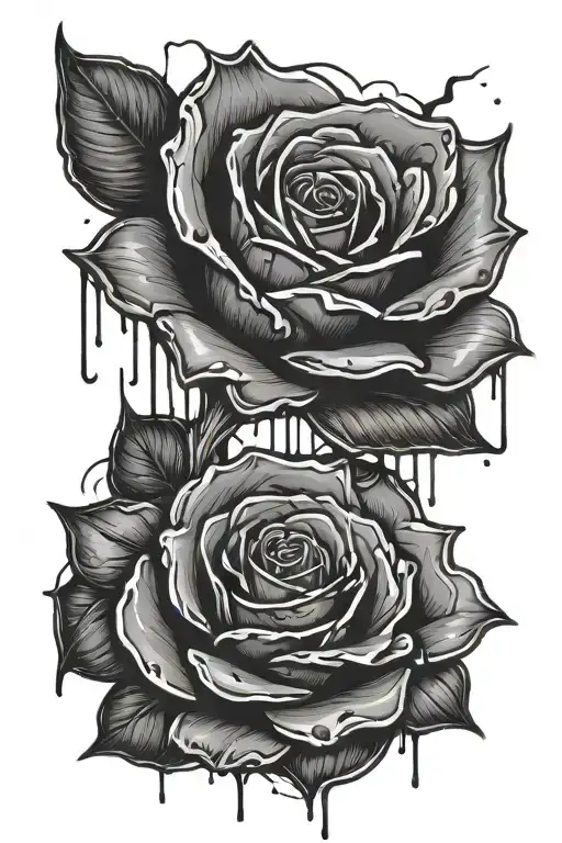 Black Rose Dripping Blood Moon
