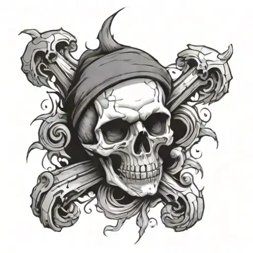 Sad Emo Skull Sinking