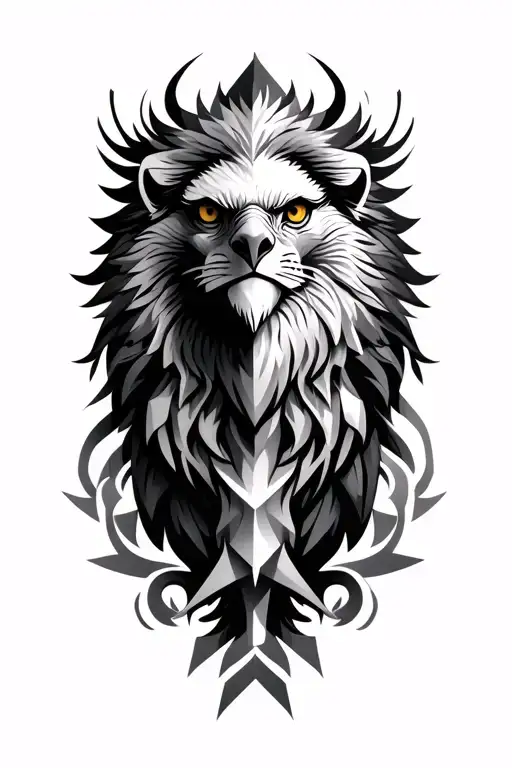 Geometric Patterns With An Eagle Or Lion With Reference To God And Strength